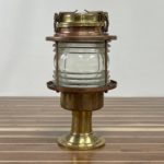 Brass & Copper Nautical Clear Fresnel Lens Post Light