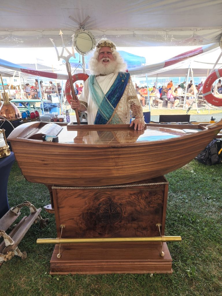 Rockland Maine Lobster Festival Neptune Visits Big Ship Salvage Booth