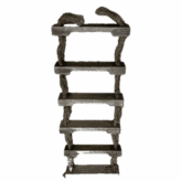 6 Steps Double Rope Wood Ladder-white photo