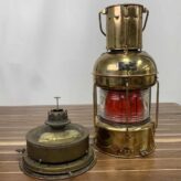 Nippon Sento Brass And Copper Red Fresnel Lens Oil Lantern-lantern and oil chamber