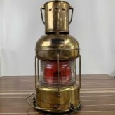 Vintage Nippon Sento Brass And Copper Red Fresnel Lens Oil Lantern-another side
