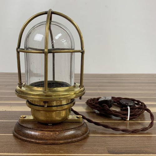 Clear Glass Globe Brass Desk Light