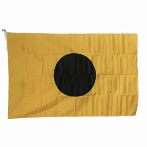 Letter I nautical signal flag displayed horizontally, unused condition