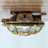 Vintage Brass Concentric Cage Ceiling Light Lifestyle