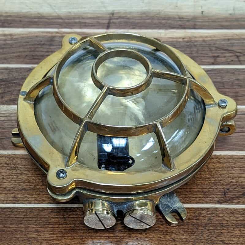 Vintage Brass Concentric Cage Ceiling Light