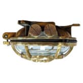 Vintage Brass Concentric Cage Ceiling Light 06