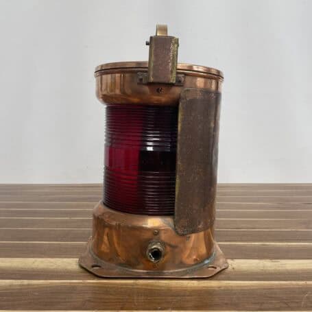 Vintage Red Portside Navigation Light - Fresnel Lens 03 conduit side