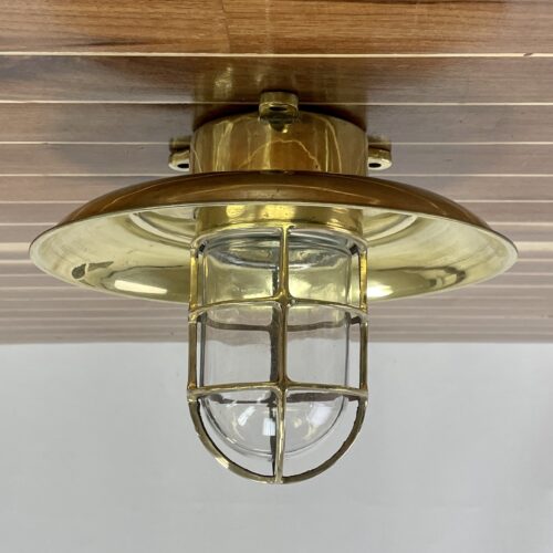 Engine Room Ceiling Light With Brass Shade
