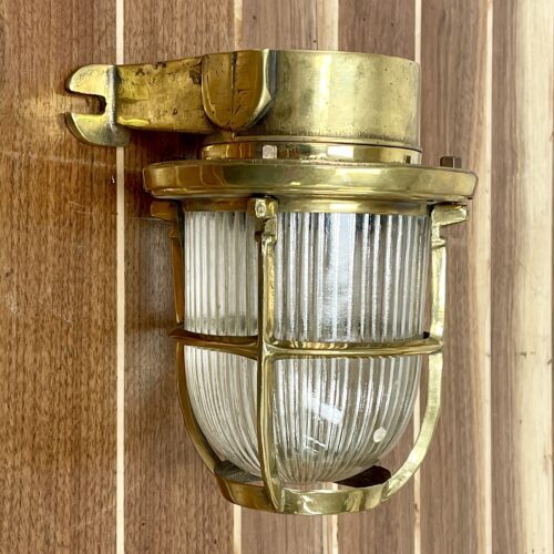 Salvaged Ribbed Glass Wall Sconce