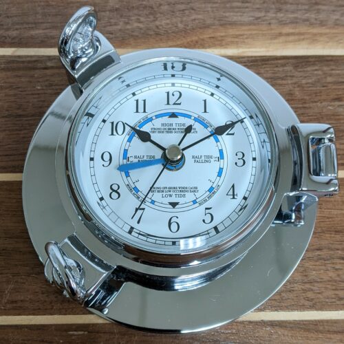 Small Chrome-Plated Brass Tide Clock