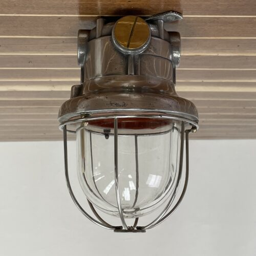 Vintage Caged Stainless Steel Ceiling Light