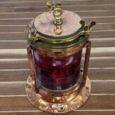 360 Degree Copper Red Fresnel Lens Navigation Light-looking downwards onto lantern
