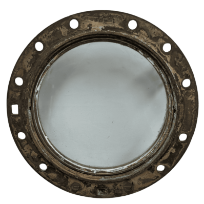 Authentic Ship Salvaged 19 Inch Brass Porthole Window Backside