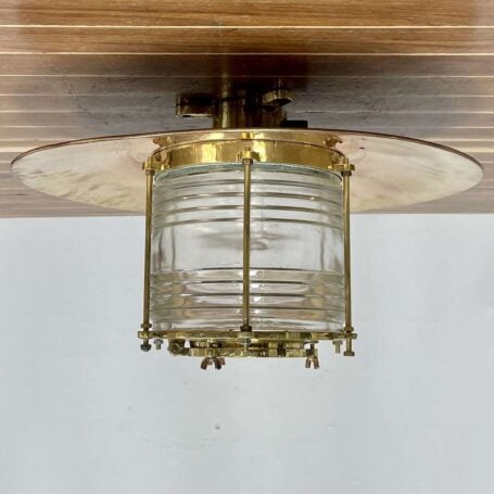 Fresnel Lens Nautical Ceiling Light With Brass Rain Cap (5) nautical masthead light sid eview