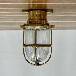 Miletich Thin Ribbed Caged Brass Ceiling Light
