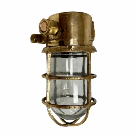 Pauluhn Red Brass Bulkhead Light - side view with plugged conduits