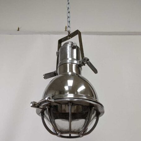 Stainless Steel Spotlight Converted to Pendant Light with chain 02 Stainless Steel Spotlight Converted to Pendant Light with chain 02
