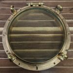 ITEM #P5-18: Vintage Brass 22.5" Nautical Ships Porthole (with or without mirror)