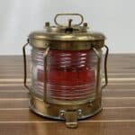 Vintage Clear Glass With Red Insert Navigation Light