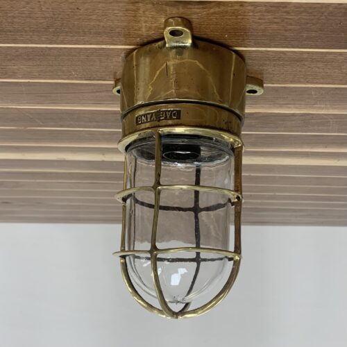 Vintage Brass Ceiling Light With DAE YANG Cage