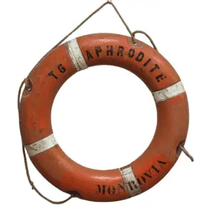 Salvaged Life Buoy 'TG Aphrodite' Port in Monrovia