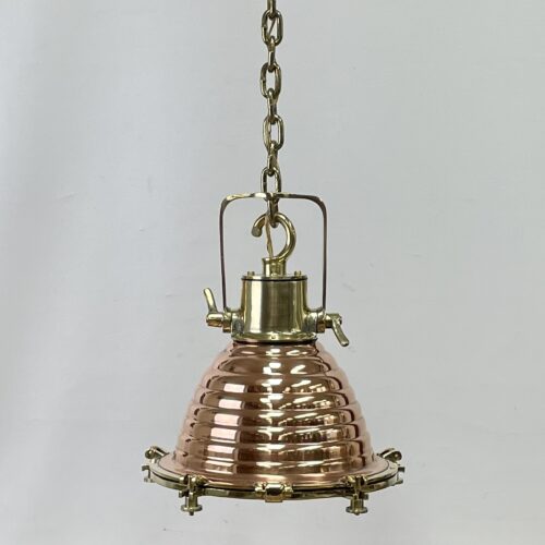 WISKA Copper and Brass Nautical Pendant Light With Chain 1-23
