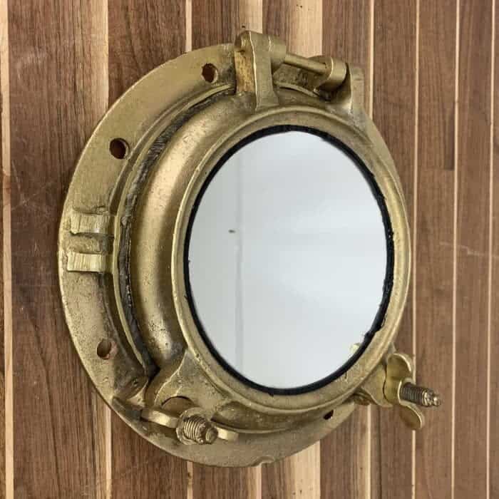 Vintage Painted Brass Mirrored Porthole