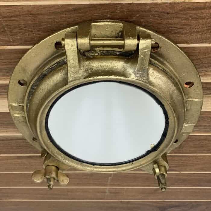 Vintage Painted Brass Mirrored Porthole