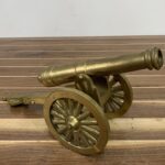 Vintage Solid Brass Cannon Figurine with a Firecracker Touch Hole
