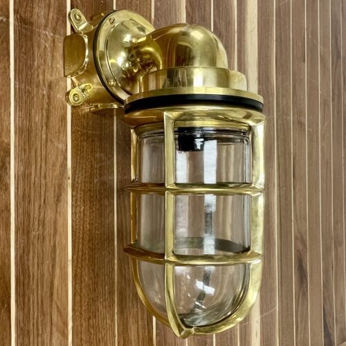 Large Nautical Brass Wall Sconce 1-23