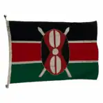 nautical Kenya flag displayed horizontally showing full design and stitching