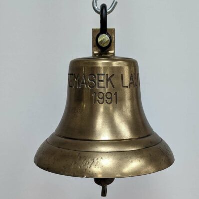 Brass Ship's Bell Offshore Tugboat Bell Temasek Laut 1991