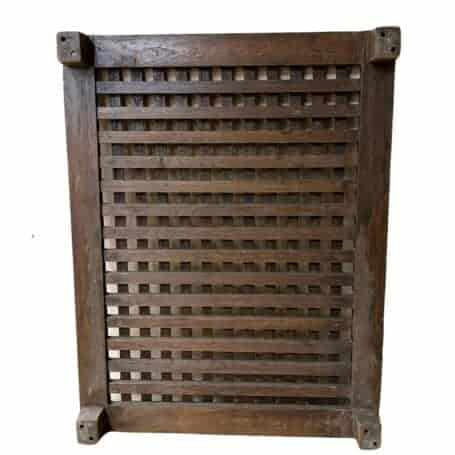 Large Vintage Wood Grate – 41x32 Rustic Salvaged Piece Back view of a large wooden grate.