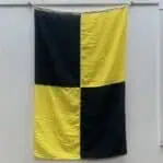 Nautical "L" Lima Signal Flag back side fabric detail maritime flag