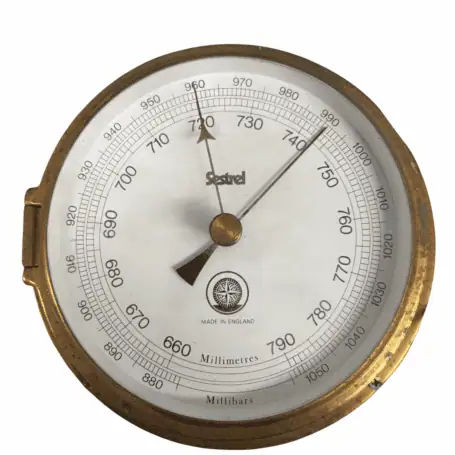 Sestrel Brass Barometer Made in England front dial view