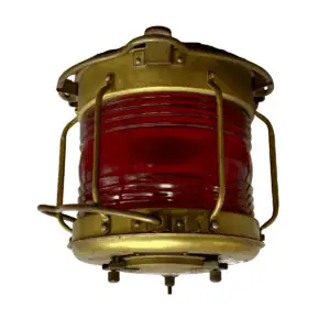Versatile Vintage Red Glass Navigation Light bottom angle view