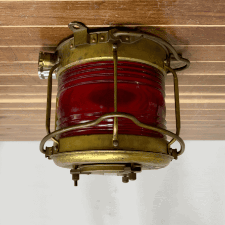 Versatile Vintage Red Glass Navigation Light (5) Versatile Vintage Red Glass Navigation Light mounted under wood surface