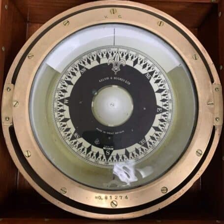Kelvin And Hughes Magnetic Compass 03 picture with brass rim
