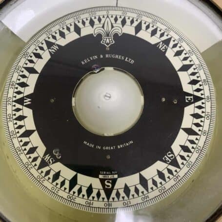 Kelvin And Hughes Magnetic Compass 04 close up of writing
