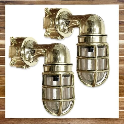 Nautical Brass Wall Sconce (Set of 2)