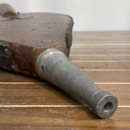 Nautical Fireplace Bellow - Wood and Leather 06 metal nozzle of vintage bellow used for fireplace or stove