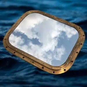 Salvaged Portholes and Porthole Mirrors, Brass/Aluminum