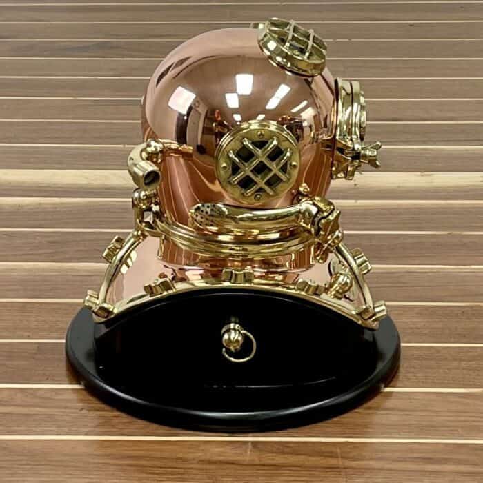 10 Inch Mark V Morse Reproduction US Navy Diving Helmet With Hardwood Stand