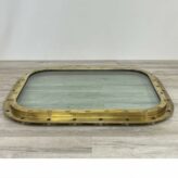 Authentic Salvaged Brass Deadlight Window 22.5 Inch By 28 Inch