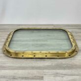 Authentic Salvaged Brass Deadlight Window 22.5 Inch By 28 Inch