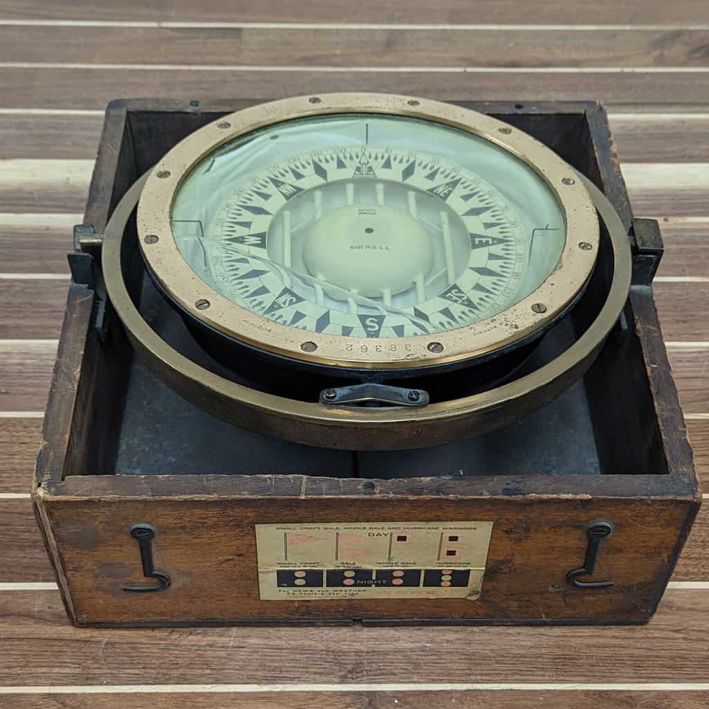 E.S. Ritchie & Sons Boston Nautical Box Ship Compass 1925