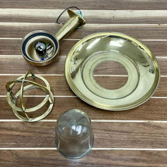 Cast Brass Wall Light With & And Brass Cover 5-23