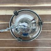 Chain Hung Small Weathered Stainless Steel Nautical Pendant Light