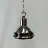 Chain Hung Small Weathered Stainless Steel Nautical Pendant Light