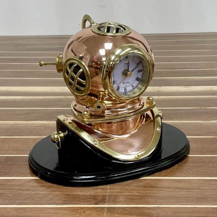 Copper And Brass Mark V Morse US Navy Diving Helmet Clock